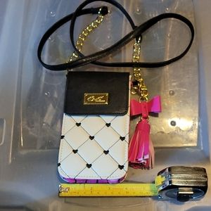Betsy Johnson Black-White-Fuchsia bag